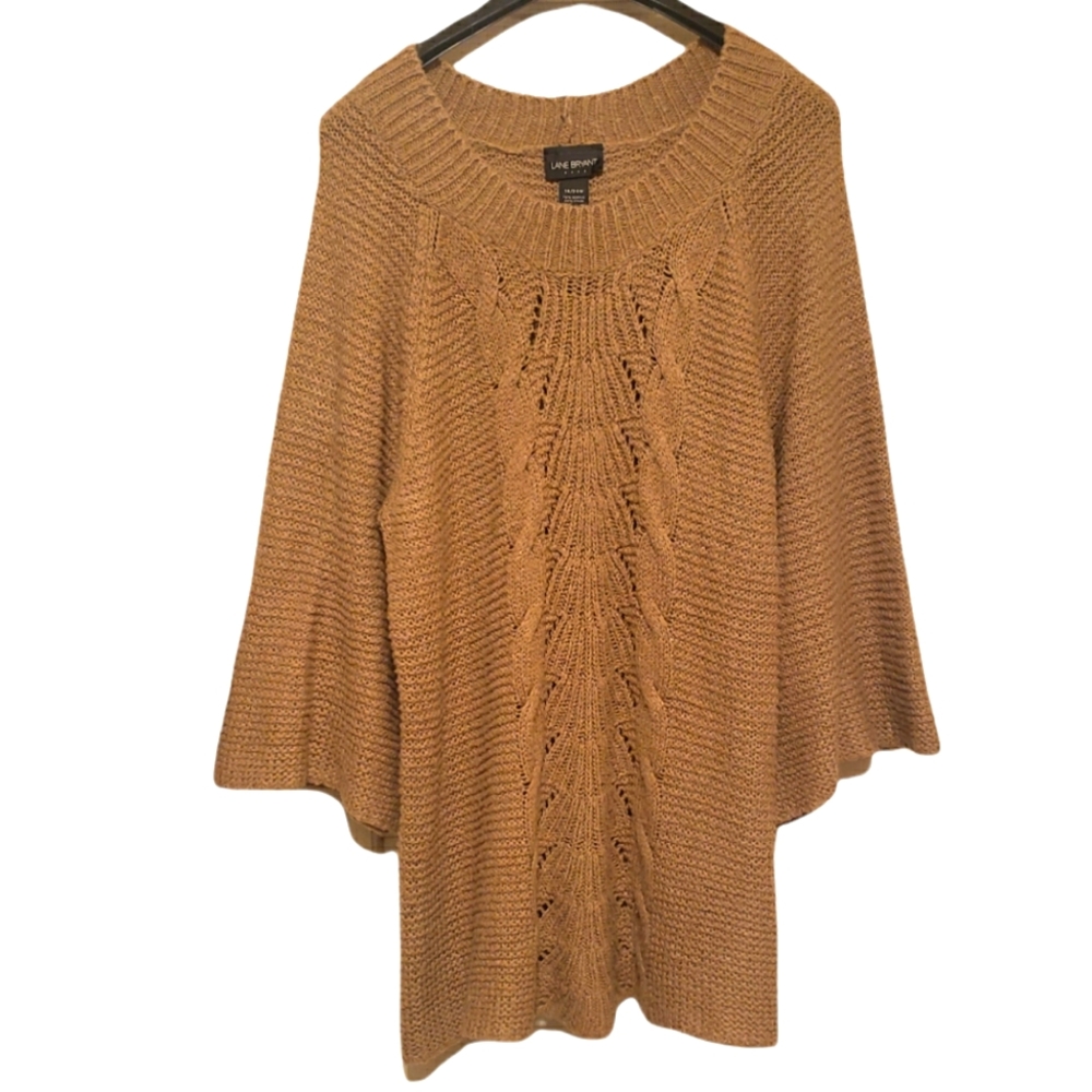 Lane Bryant 18/20 W tan sweater with bell sleeves